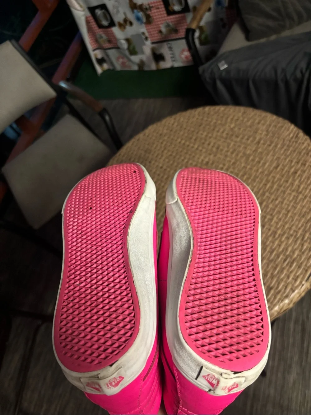 Vans High-Top Sneakers in Bright Pink